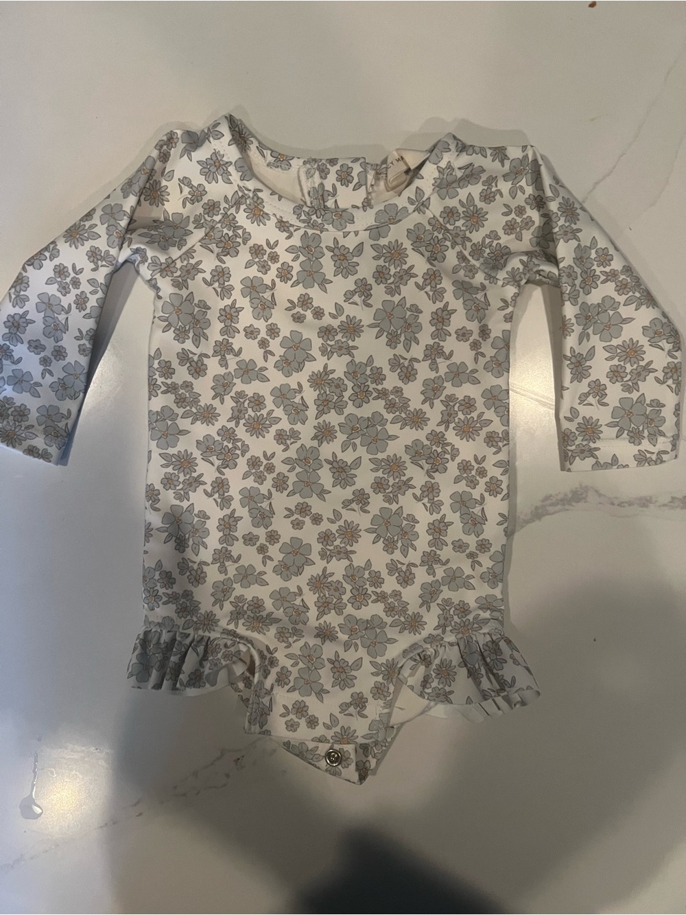 Quincy Mae Floral Long Sleeve One Piece Swimsuit 0-3 months